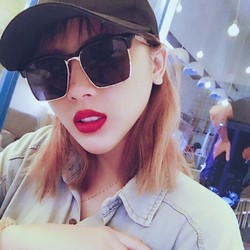 Kính mắt chân vàng kim loại unisex nam nữ couplethời trang - 2017