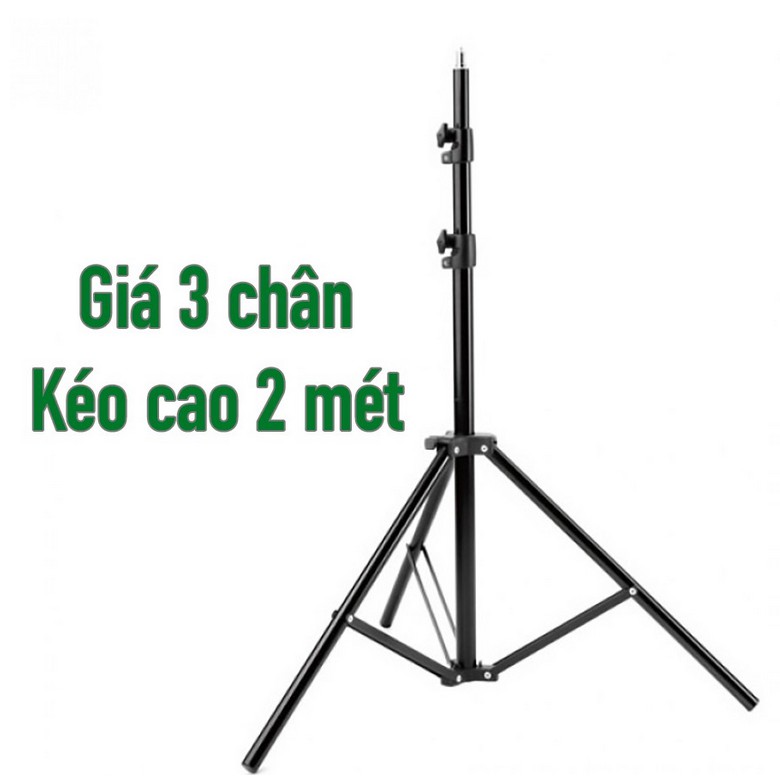 Cây Livestream, Chân đỡ điện thoại cho chụp ảnh, quay phim tăng giảm chiều cao từ 70cm đến 2m1, tặng kèm kẹp điện thoại