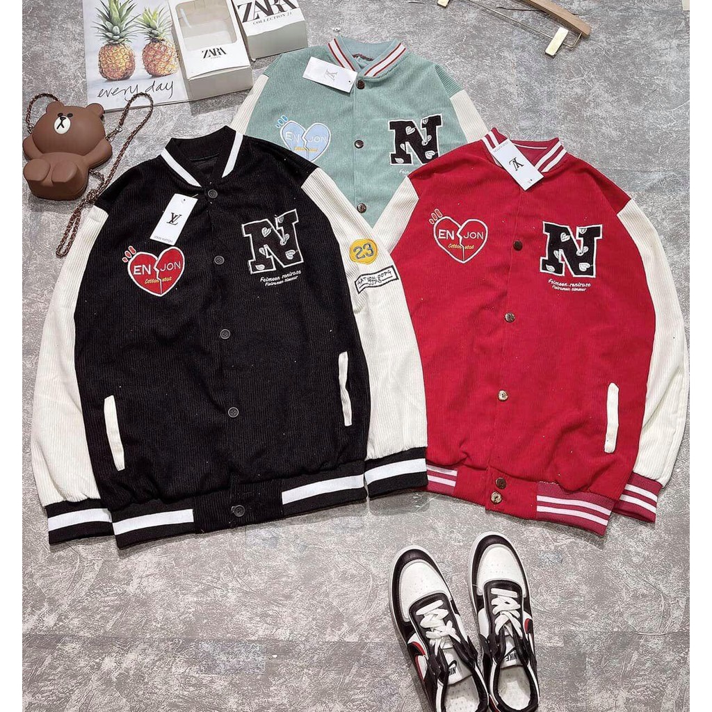 Áo Khoác Nữ, Áo Bomber Chữ N 3 Màu Chất Nhung Tăm Siêu Hot | BigBuy360 - bigbuy360.vn