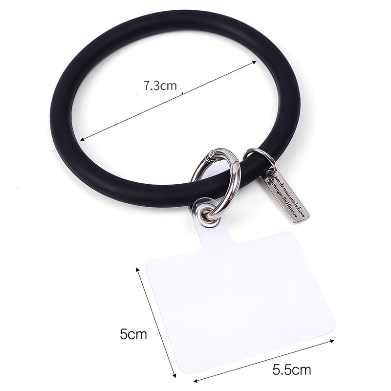 Dây Đeo Thẻ / Điện Thoại Bằng Silicon Màu Trơn Chống Thất Lạc Có Thể Tháo Rời