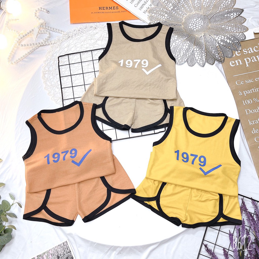 Bộ cotton đũi 1979 mềm mát cho bé
