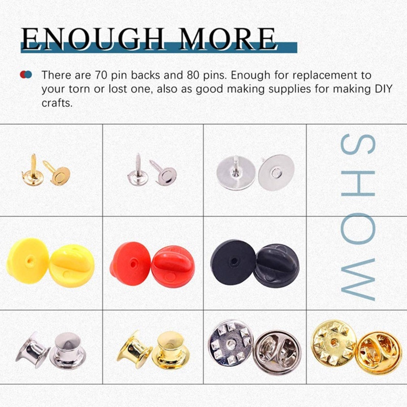 Sa Set 150 Ghim Bướm Sau Bằng Cao Su PVC Tiện Dụng