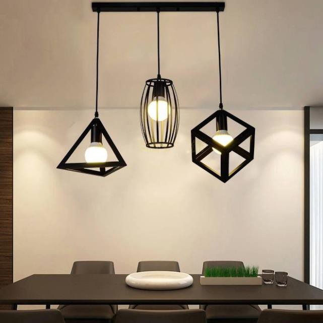 BỘ 3 ĐÈN THẢ DECOR KHỐI LẬP PHƯƠNG, THÁP, BẦU DỤC