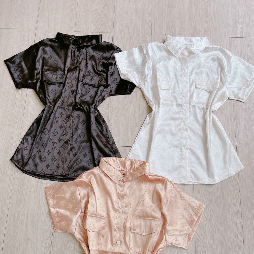 [Mã FAMARAL1 giảm 10K đơn 50K] Áo sơ mi họa tiết LV- chất mềm mịn, mượt mát cực ạ- khosigiahuy | BigBuy360 - bigbuy360.vn