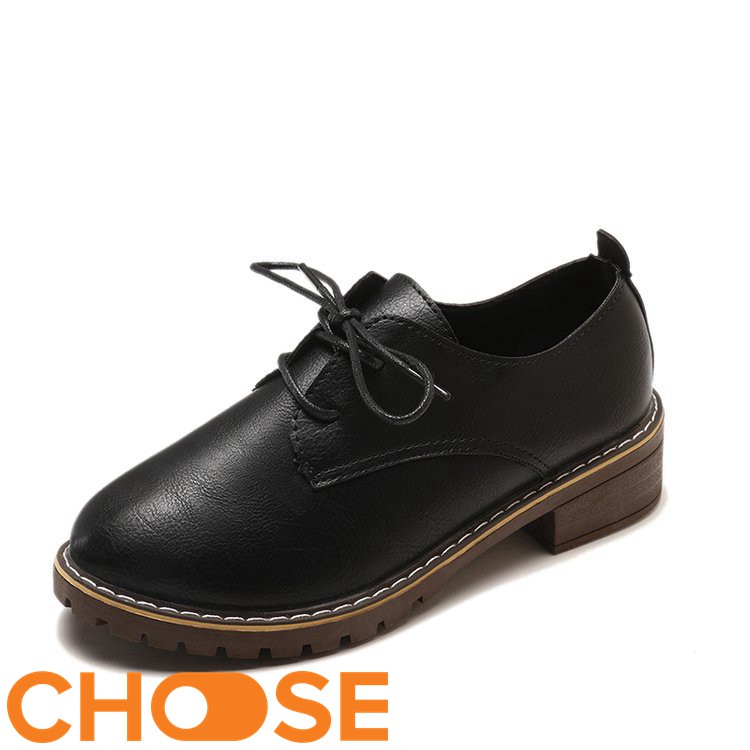 Giày Nữ OXFORD Mọi Gót Cao Choose Cột Dây Viền Đá Lấp Lánh Mẫu Hot 2018-2019 G23K5