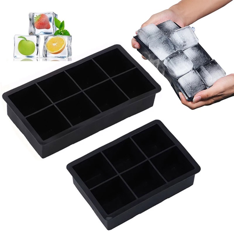 Khuôn Silicone Làm Đá Viên 4/6/8 Ngăn Tiện Lợi
