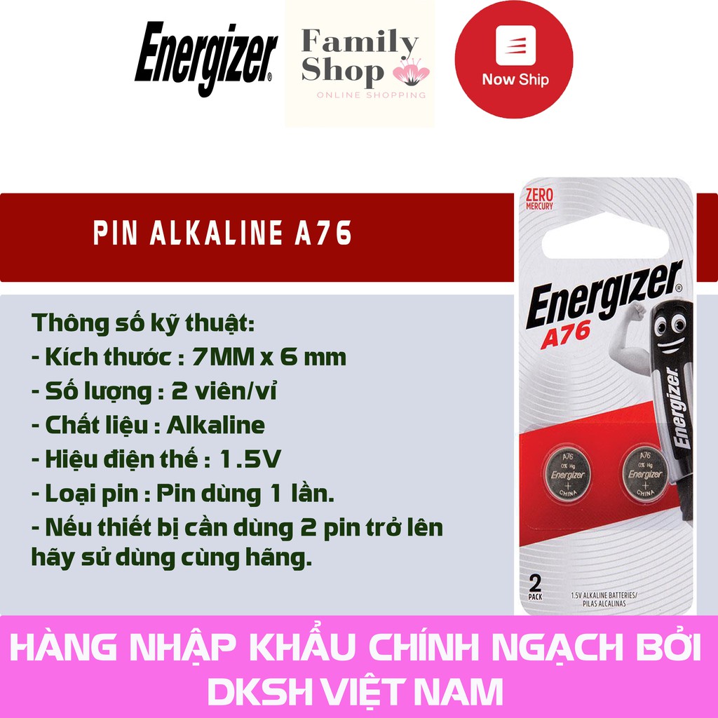 [Hàng Chính Hãng] Energizer Pin A23, A27, A76