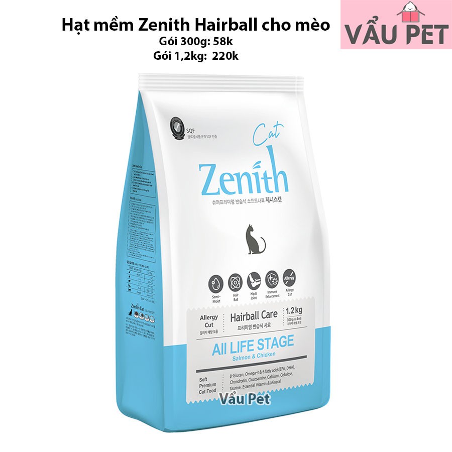 Hạt mềm tiêu búi lông Zenith Hairball Dành cho mèo [Gói lẻ 300g]