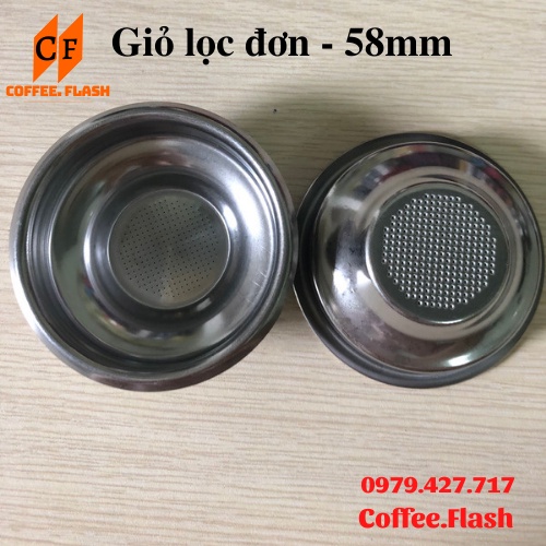 Giỏ Lọc Đơn 58mm - Filter Basket - Chén lọc đơn 58mm cho tay pha máy cà phê