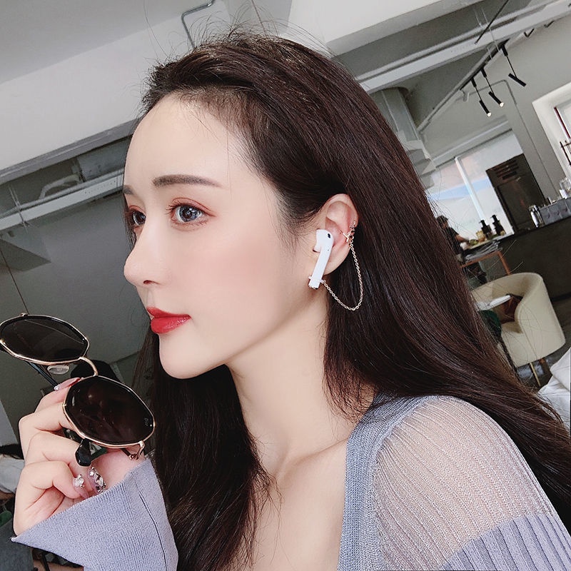 1 Chiếc/ 1 Cặp bông tai kẹp tai nghe Bluetooth không dây chống rơi hình chiếc lá thời trang