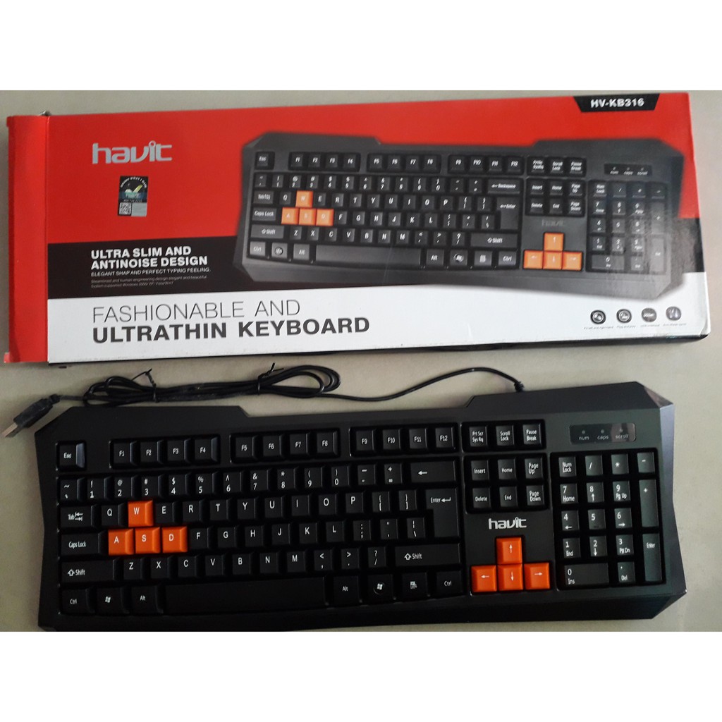 Bàn phím Havit HV - KB316 dùng cổng USB. Hộp Full Box. Vi Tính Quốc Duy