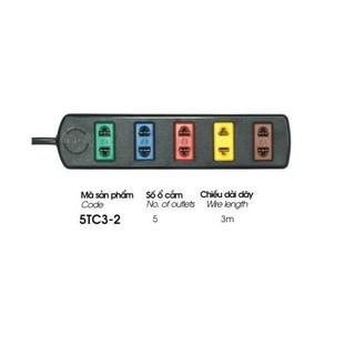 Ổ cắm kéo dài phổ thông lioa 5tc3-2