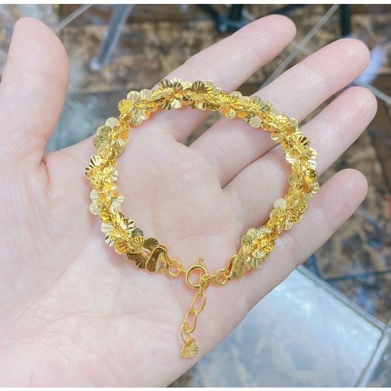 Lắc tay nữ kiểu xoắn bướm dát vàng 24 cao cấp mẫu mới cực đẹp