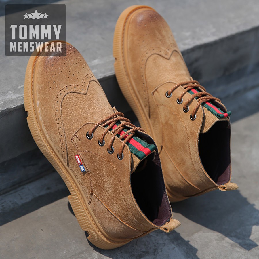 Giày Tăng Chiều Cao Nam - TẶNG TẤT - Giày Boot Nam Da Lộn Phong Trần GNK19 | BigBuy360 - bigbuy360.vn
