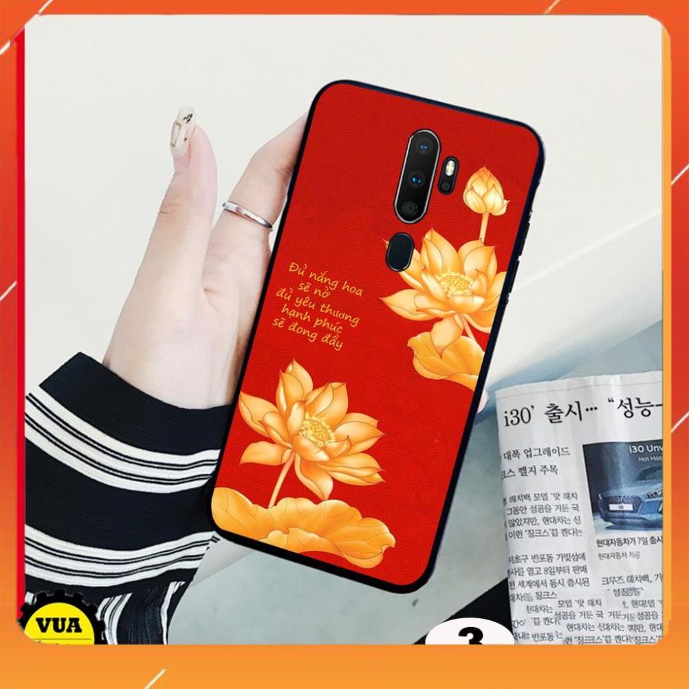 Ốp lưng kính in 3D dành cho điện thoại Oppo A5 2020 - A9 2020 in hình hoa sen tâm an vạn sự an