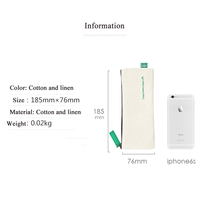 1 Túi Đựng Bút Bằng Cotton Đơn Giản Nhỏ Gọn Dành Cho Học Sinh