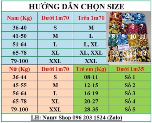 26 bộ xanh vẹt đủ size