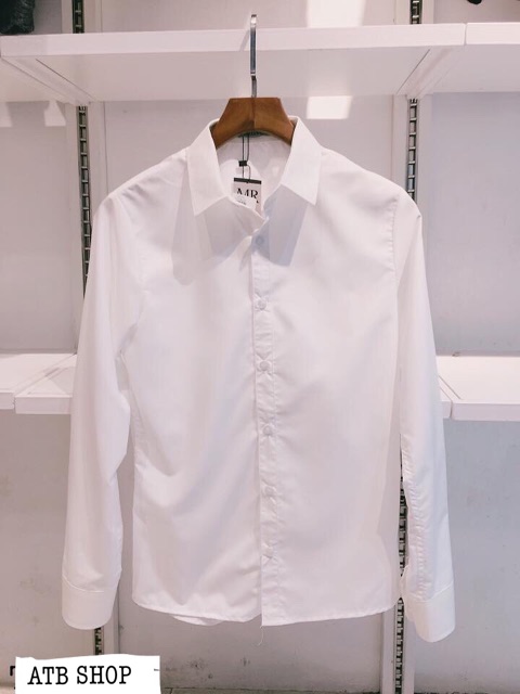 Sơ mi Nam cổ bẻ trắng ,đen - cổ tàu trắng ,đen công sở học sinh, hàng vải lụa chống nhăn, cao cấp ôm dáng thời trang trẻ | BigBuy360 - bigbuy360.vn