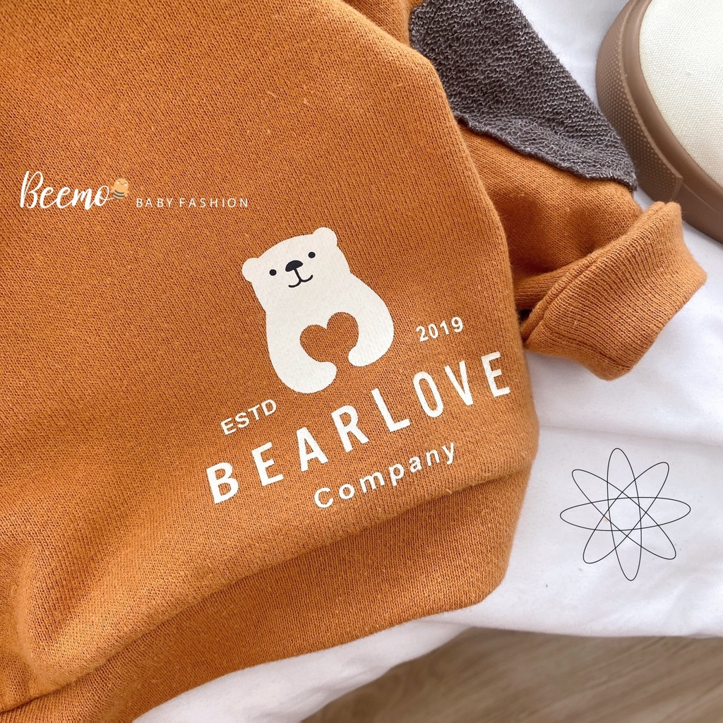 Áo nỉ Polo đắp tay cho bé Beemo,Chất vải nỉ da cá dày dặn, mềm mại giữ ấm tốt cho bé B222