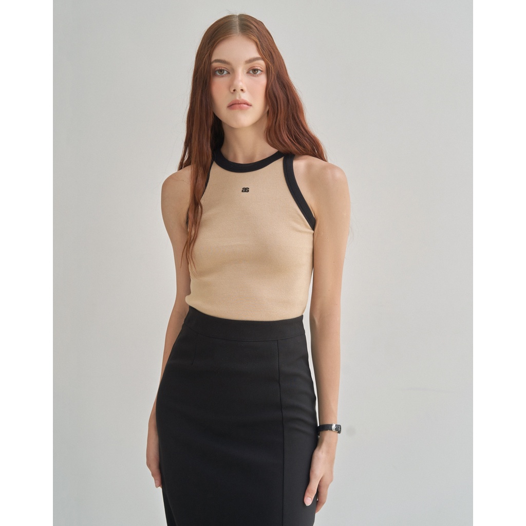 Áo 3 Lỗ Nữ Viền Caramé - Hàng Tặng Không Bán | LA3572 | Lana Official