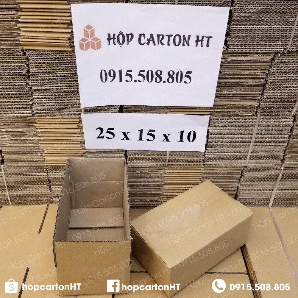 Hộp carton đóng hàng 25x15x10 gói quà, giày dép, đồ gia dụng giá gốc tận xưởng - Hộp Carton HT