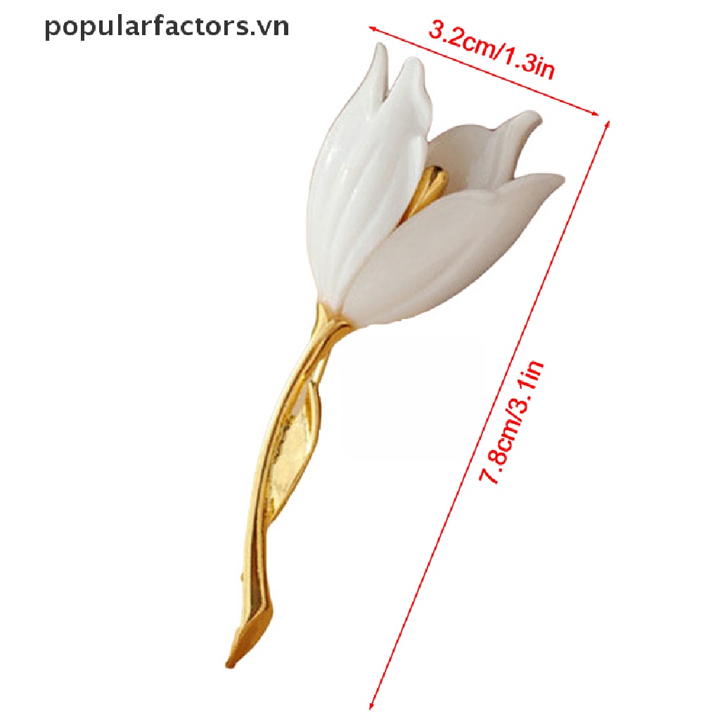 Ghim Cài Áo Hình Hoa Tulip Tráng Men Độc Đáo