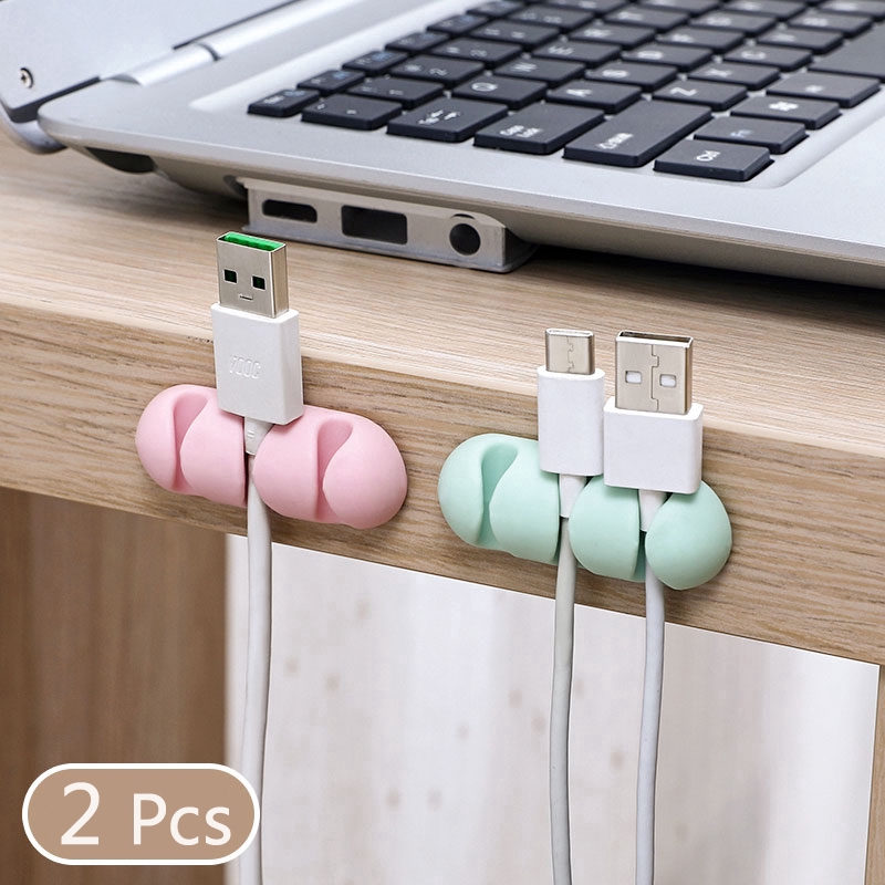 Set 2 kẹp giữ cố định dây cáp sạc USB đa năng tiện dụng