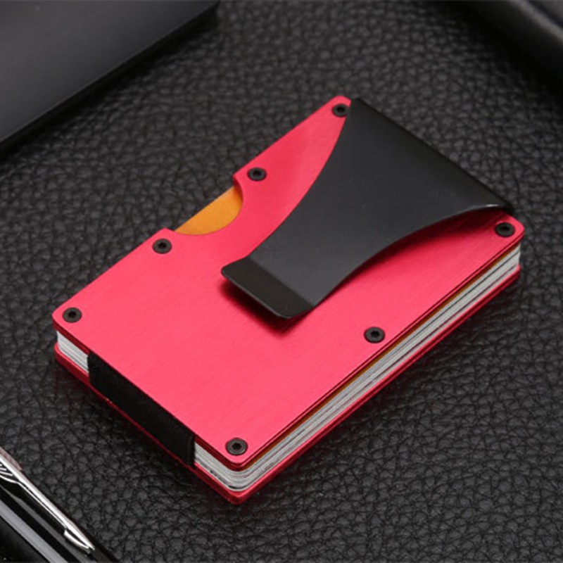 HYX RFID Metal Slim Blocking Wallet Money Clip Front Pocket Name Card Holder