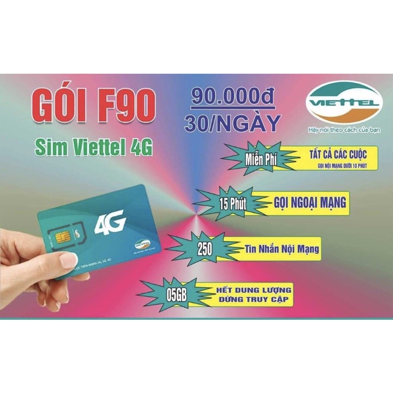 Sim Viettel 4G trọn gói miễn phí gọi nội mạng và 5GB data tốc độ cao