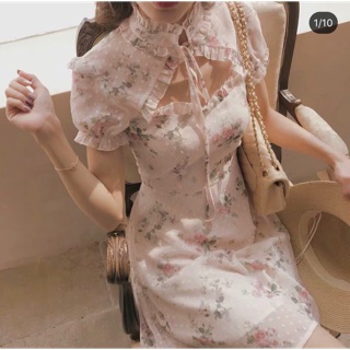 Sườn xám hồng cách tân