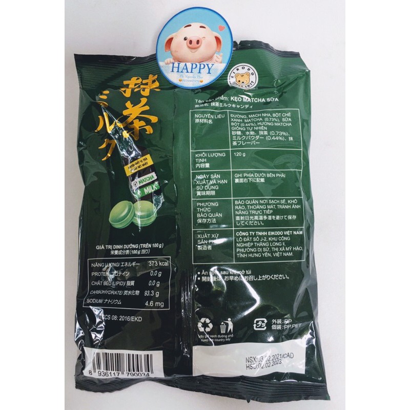 Kẹo Eikodo Nhật Bản [Chanh muối, Trái cây, Matcha, Đường đen] gói 120g