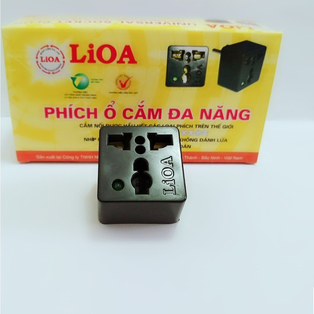 Phích Cắm Điện LIOA Chuyển Từ 3 Chân Sang 2 Chân, Ổ Cắm Chuyển Đổi Đa Năng An Toàn,Chịu Tải Cao, Tiện Dụng. Kingler 8613