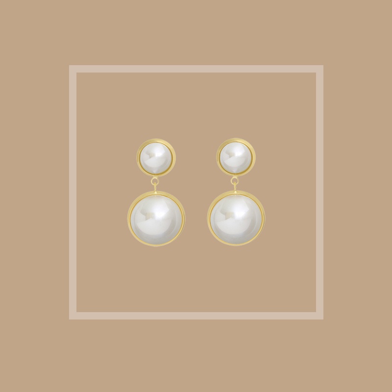 Khuyên tai đính ngọc trai giả cỡ lớn thời trang sang trọng cho nữ