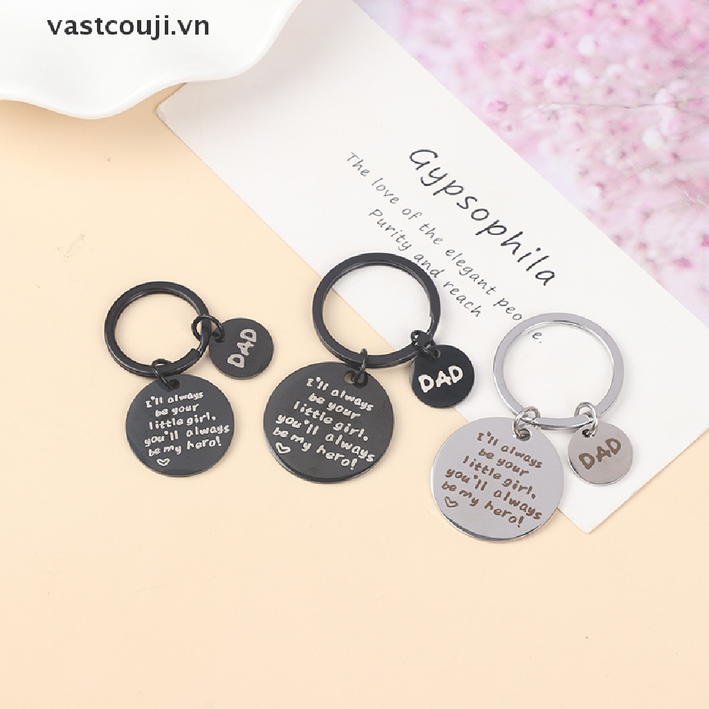 Móc Khóa Kim Loại Khắc Chữ VASTJI Dad