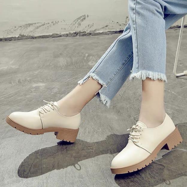 Giầy oxford đế gỗ cao 5cm sẵn đen 38 39 -h91 | BigBuy360 - bigbuy360.vn