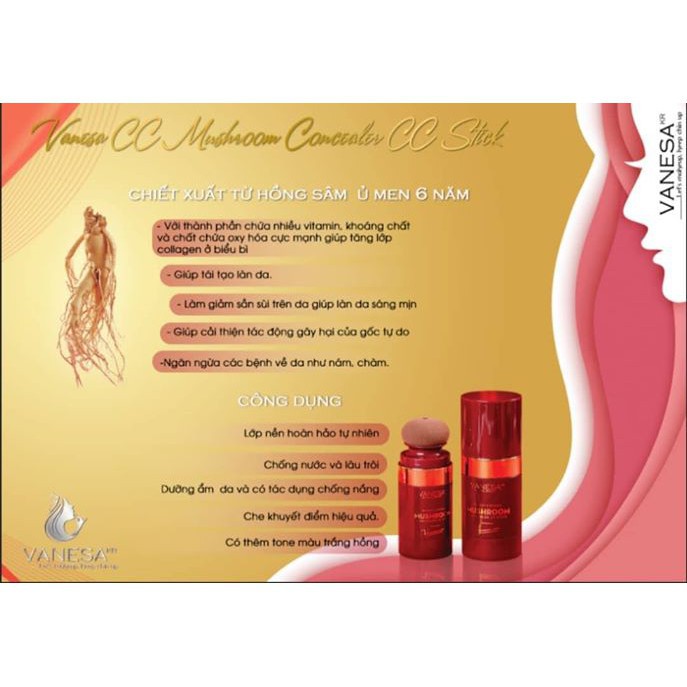 Kem nền che khuyết điểm CC cream mushroom concealer, CC Stick Vanesa Beauty | BigBuy360 - bigbuy360.vn