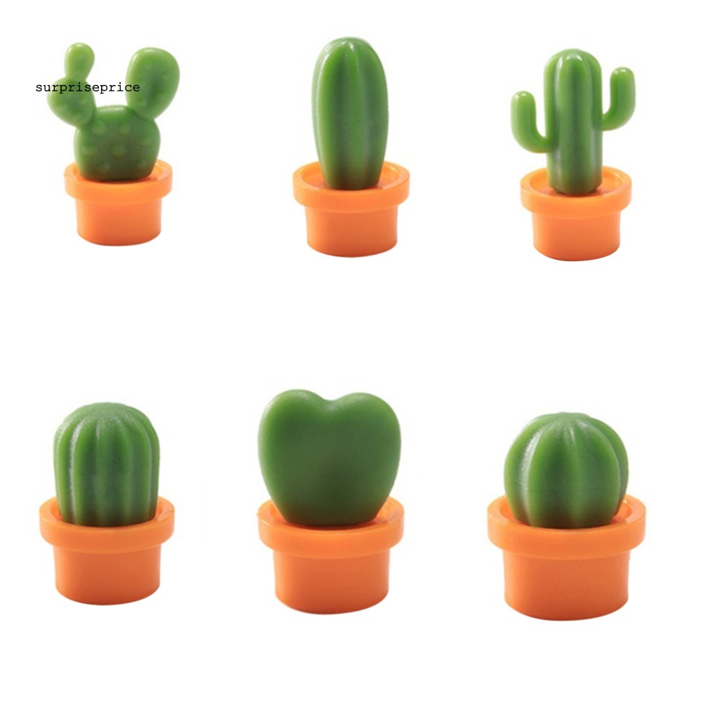 Set 6 sticker gắn tủ lạnh trang trí hình cây xương rồng diy dễ thương chất lượng cao