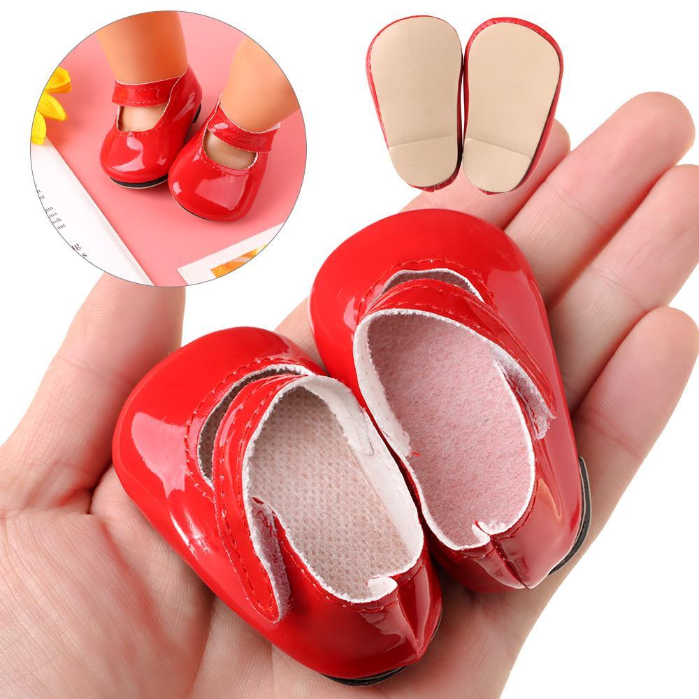BEBETTERM Giày Da PU Màu Trơn Cho Búp Bê 7 * 4 * 3cm