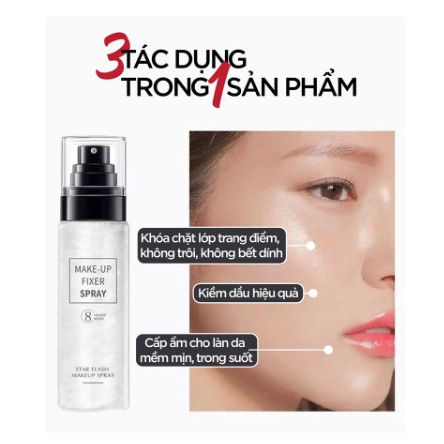 Xịt khóa make up giữ lớp trang điểm, xịt khoáng giữ ẩm khoá chặt lớp trang điểm lâu trôi suốt 24h