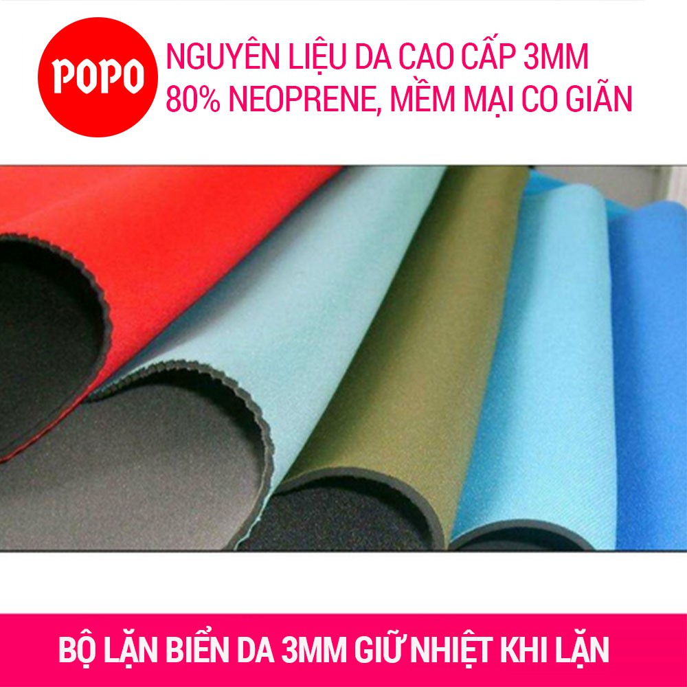 Bộ đồ lặn biển liền thân cho nam MY086 POPO chất liệu quần áo lặn phủ da PU dày 3mm