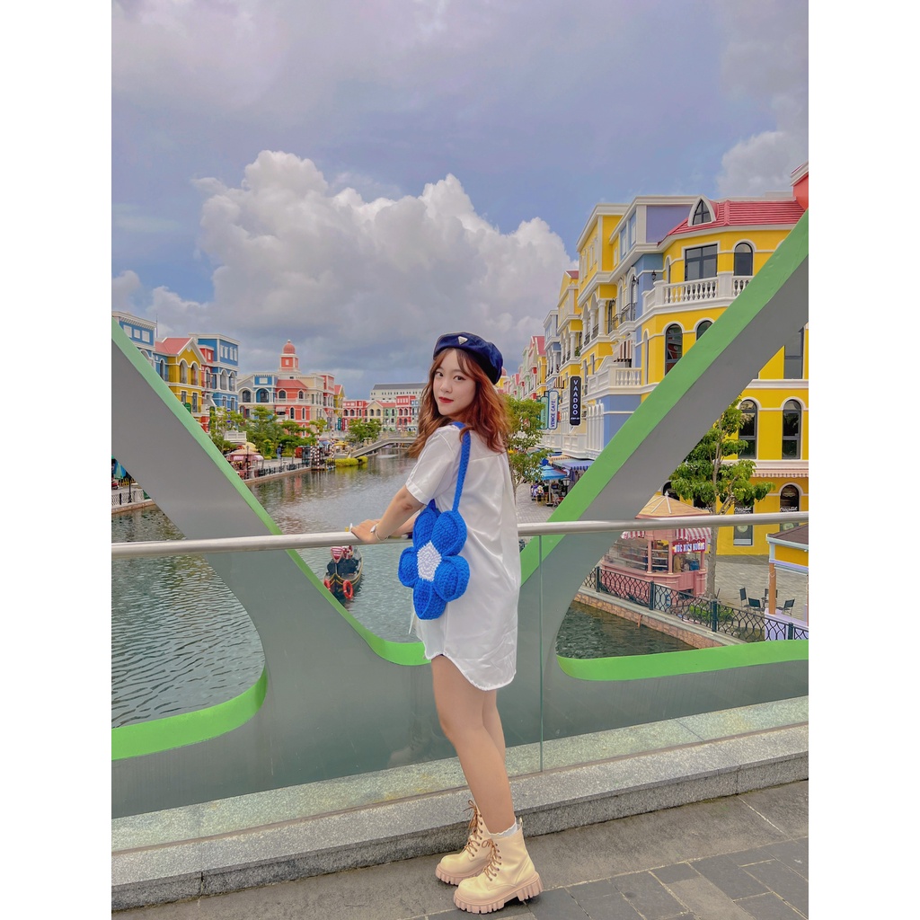 Túi Len Hoa Cúc Handmade - Flower Blooming Bag - Nhận mix theo yêu cầu/Đơn cần gấp