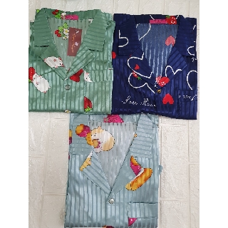 Bộ Pijama Gấm Lụa Áo Cộc Quần Lửng Cực Sang (SP001062 )