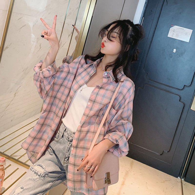 Áo Sơ Mi Tay Dài Cổ Bẻ Hoạ Tiết Ca Rô Cho Phái Nữ | BigBuy360 - bigbuy360.vn