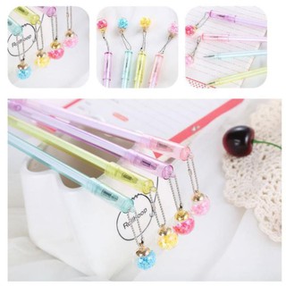 Bút gel nước mực đen quả cầu nhũ lấp lánh h70