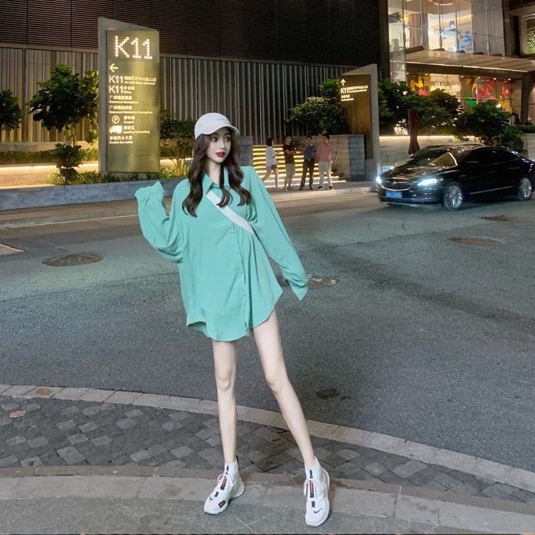 Áo sơ mi COZOKC tay dài dáng rộng phong cách cổ điển Hàn Quốc