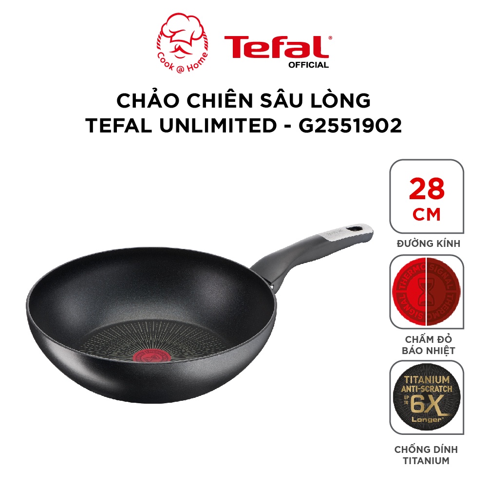 Chảo chiên sâu lòng Tefal Unlimited size 28cm - G2551902