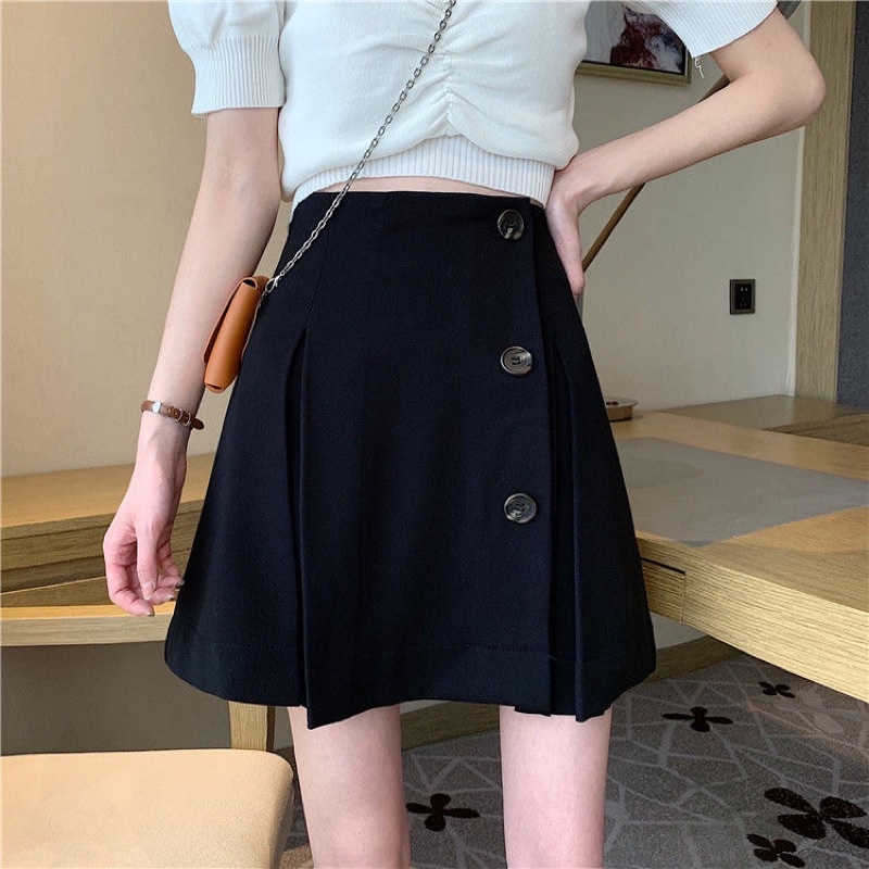 Chân váy chữ A vạt cách điệu có 3 cúc - kèm ảnh thật- M865 | BigBuy360 - bigbuy360.vn