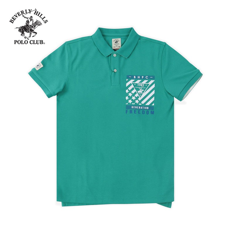 Beverly Hills Polo Club - Áo polo Ngắn tay Nam Slimfit Xanh bạc hà MG- BHPC PMSSS20TL049