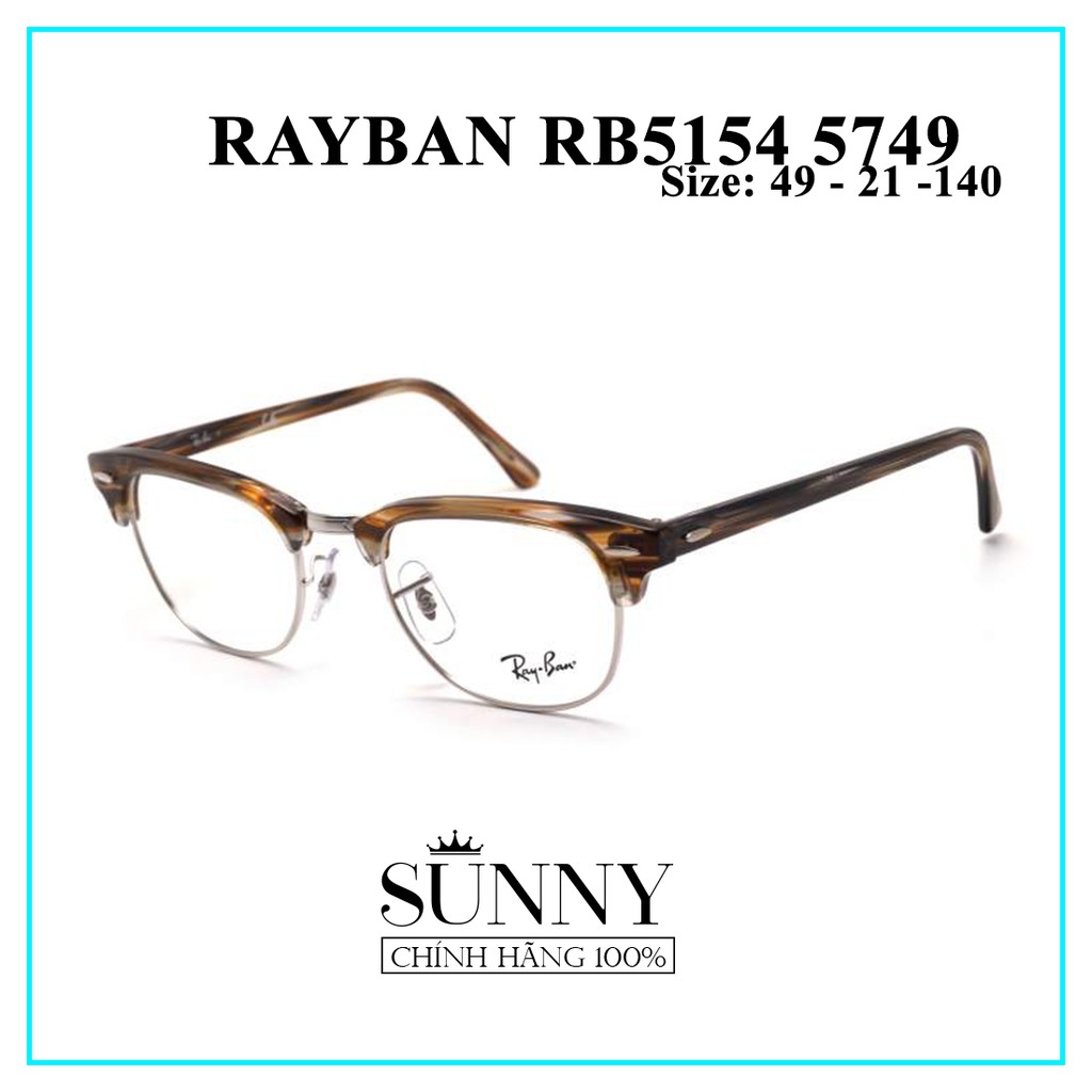 Gọng kính Rayban RB5154-5749 (sp chính hãng có tem thẻ bảo hành toàn quốc), thiết kế dễ đeo bảo vệ mắt