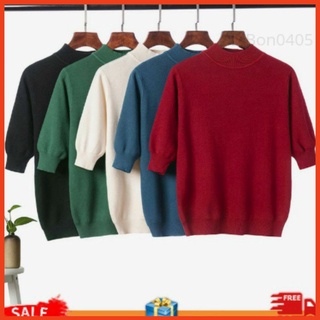 Áo Len Dệt Kim Tay Lỡ Cổ Lọ 3p Bo Gấu Sang Chảnh, Có Size Lớn.